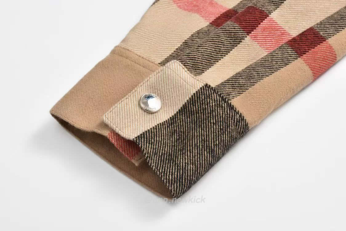 Burberry Check Wool Cotton Zip Front Shirt (3) - www.newkick.vip